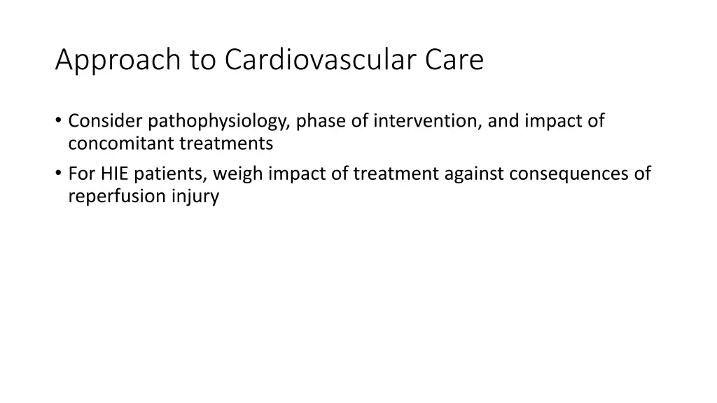 approach to cardiovascular care