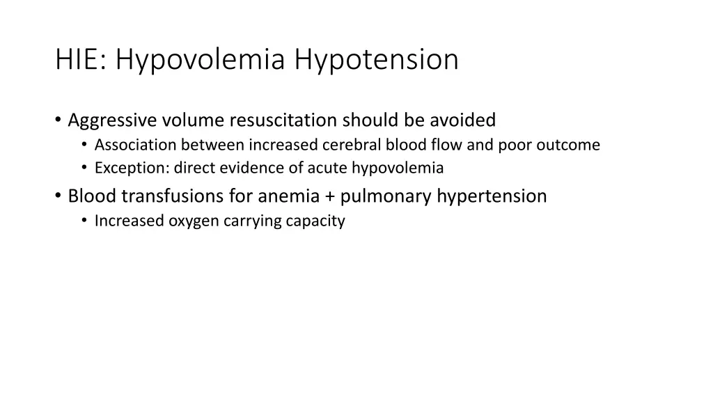 hie hypovolemia hypotension