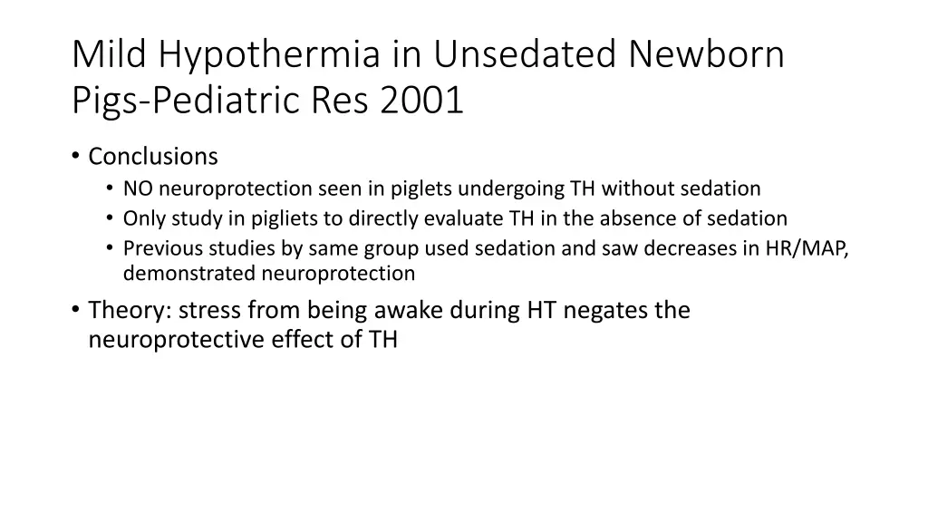 mild hypothermia in unsedated newborn pigs 2