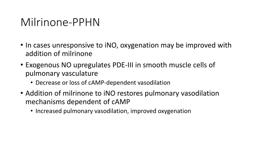 milrinone pphn