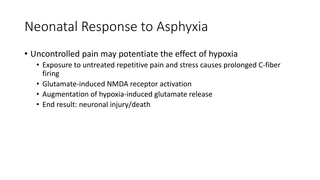 neonatal response to asphyxia