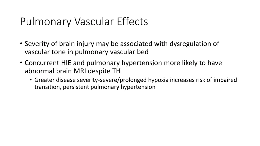 pulmonary vascular effects