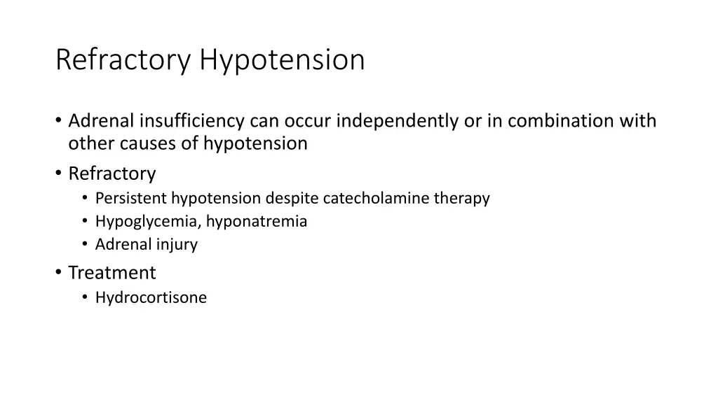 refractory hypotension