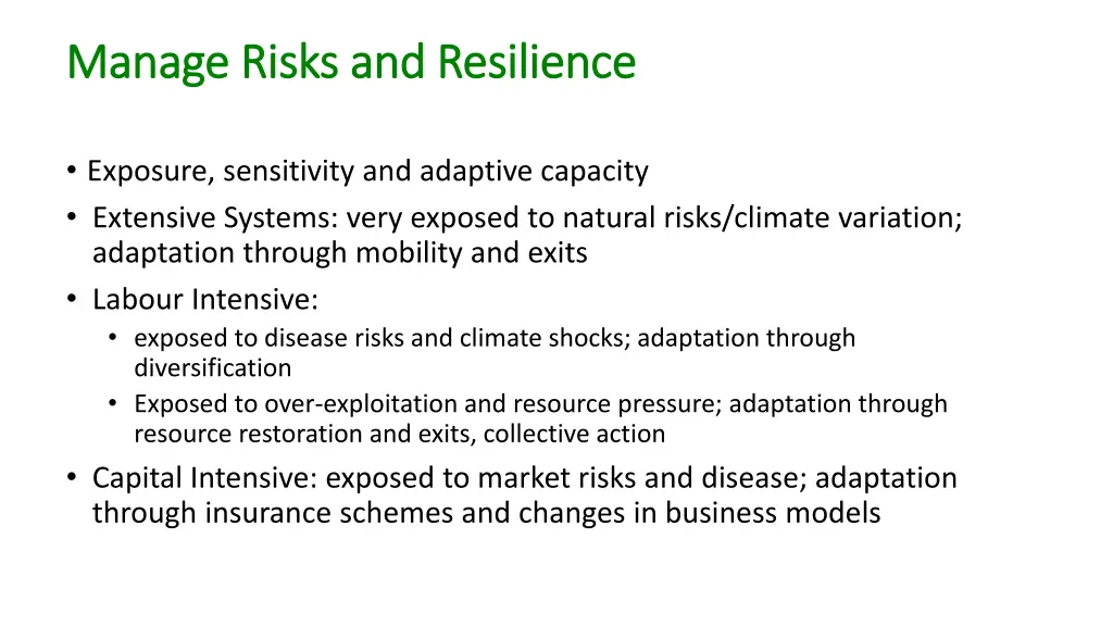 manage risks and resilience manage risks