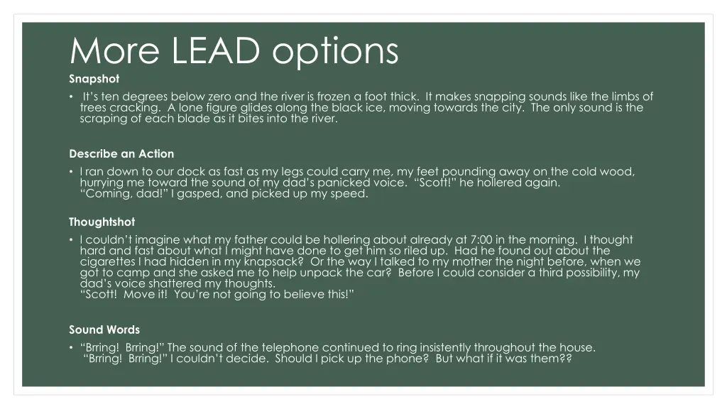 more lead options snapshot it s ten degrees below