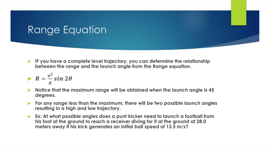 range equation