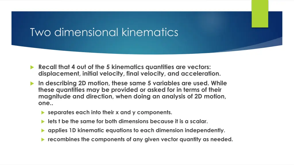 two dimensional kinematics