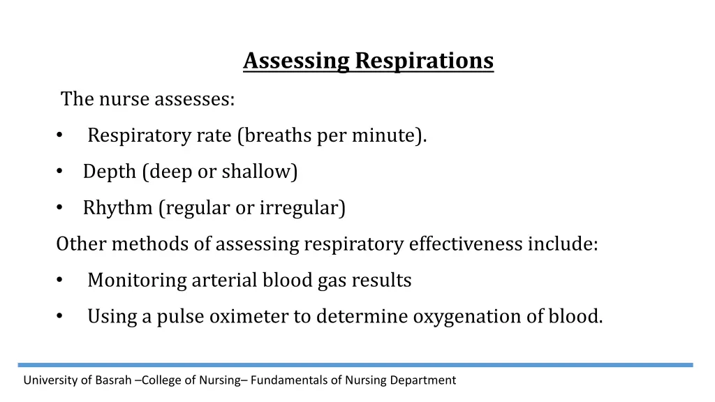 assessing respirations