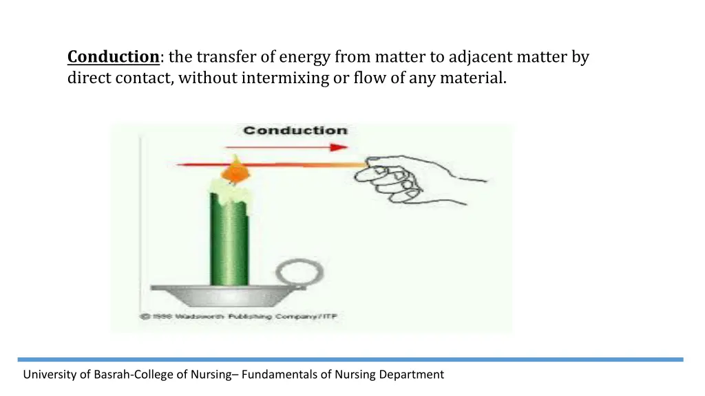 conduction the transfer of energy from matter