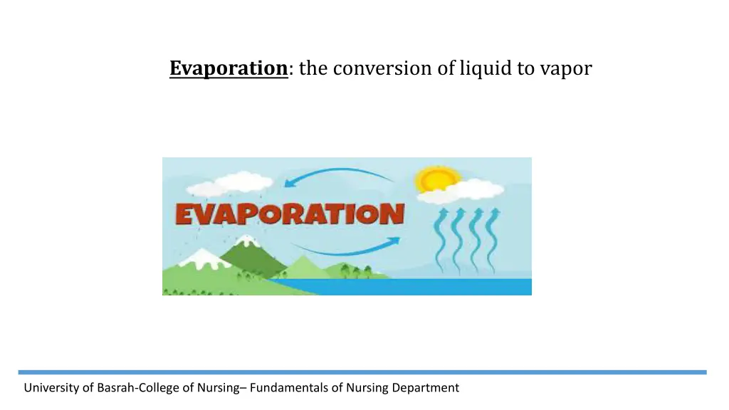 evaporation the conversion of liquid to vapor