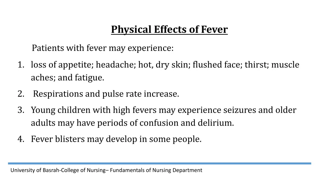 physical effects of fever