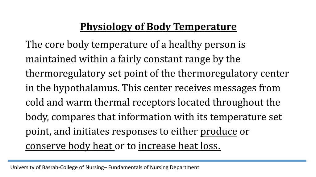 physiology of body temperature