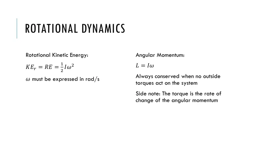 rotational dynamics 1