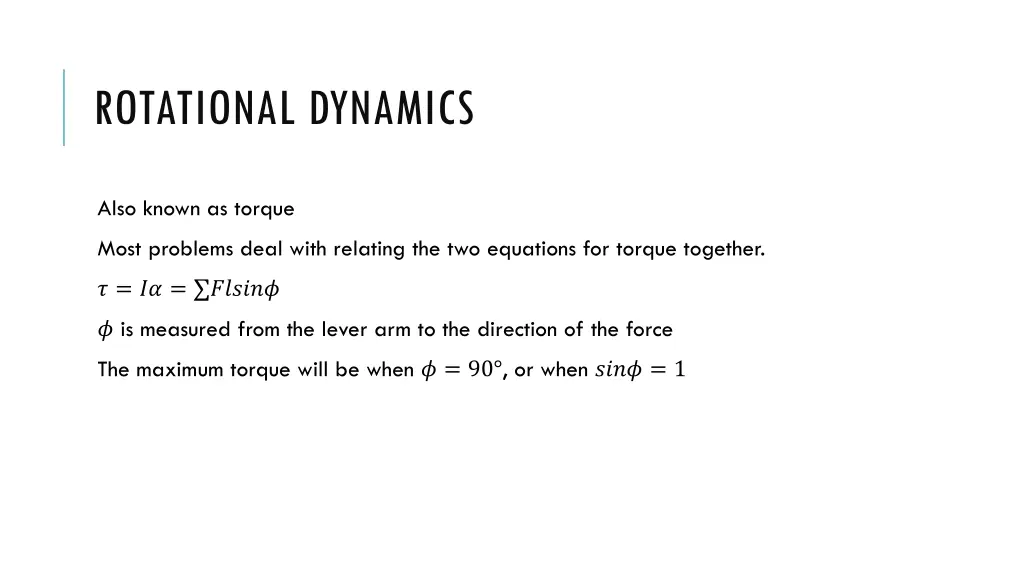 rotational dynamics