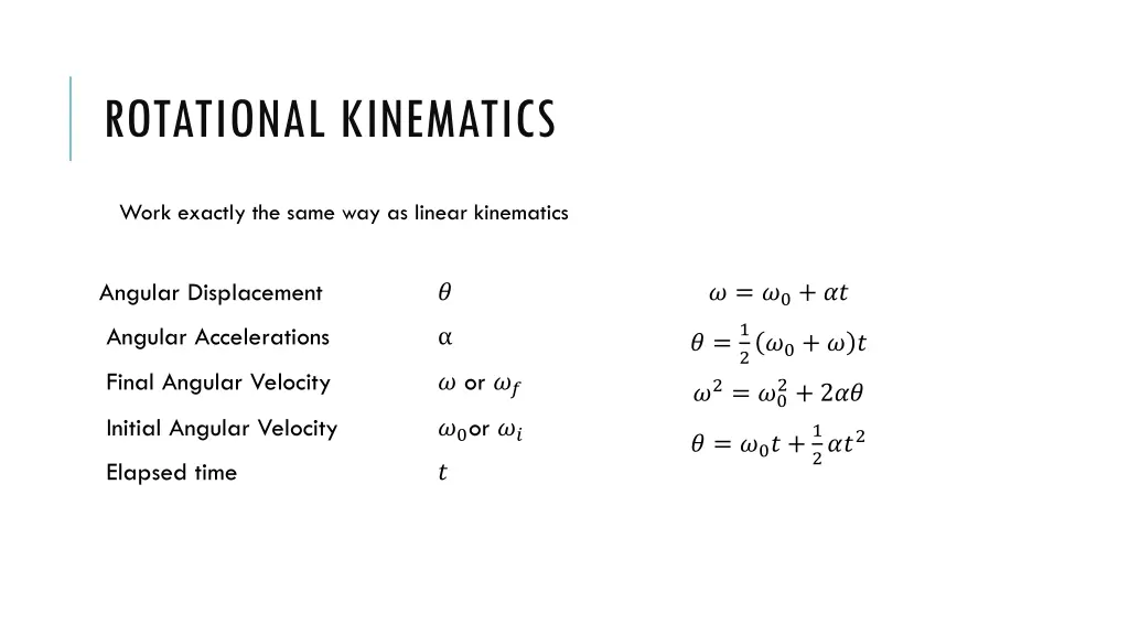 rotational kinematics