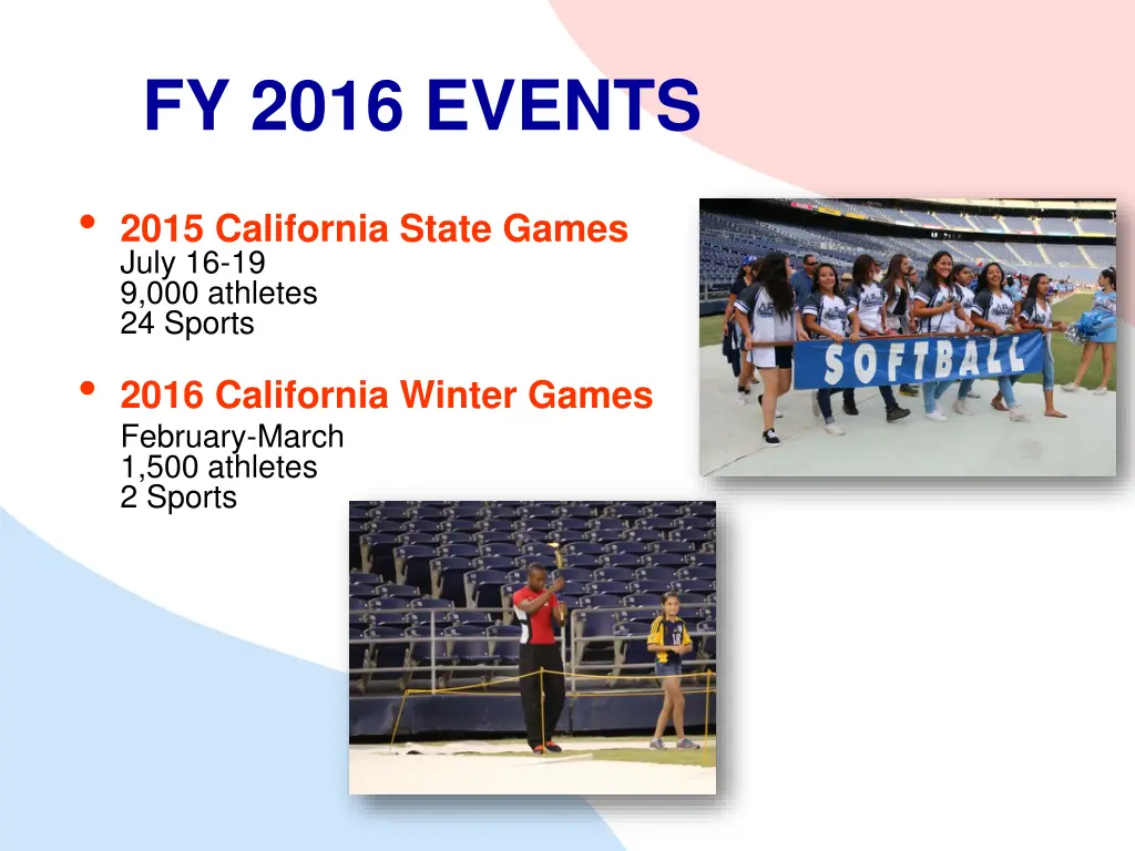 fy 2016 events