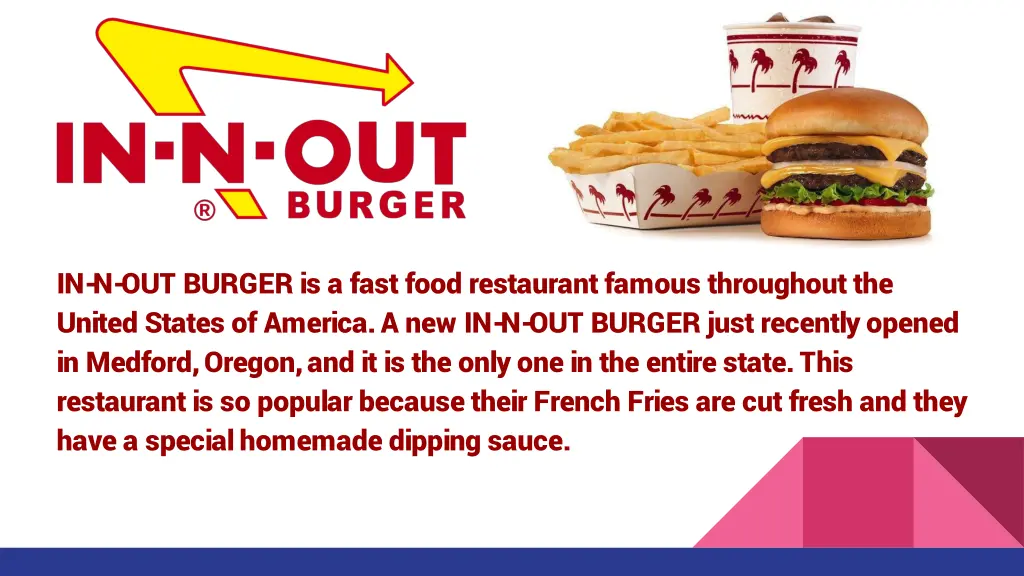 in n out burger is a fast food restaurant famous