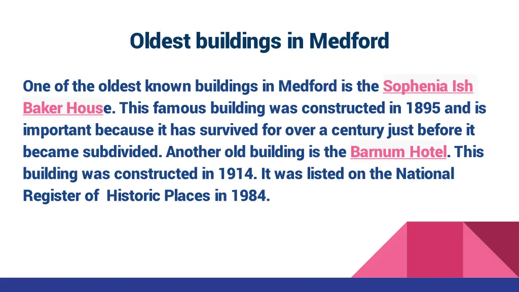 oldest buildings in medford