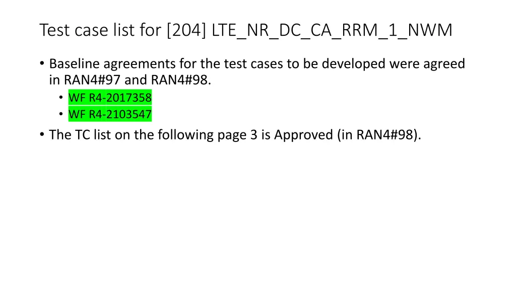 test case list for 204 lte nr dc ca rrm 1 nwm