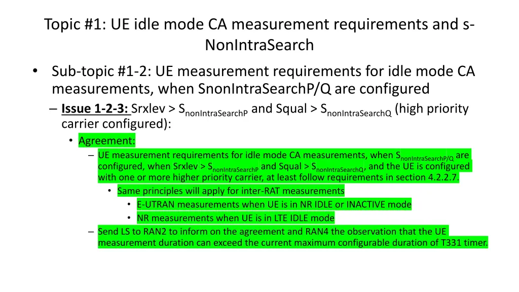 topic 1 ue idle mode ca measurement requirements 3