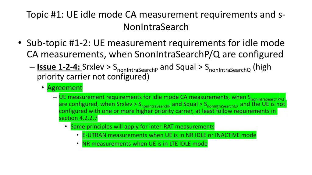 topic 1 ue idle mode ca measurement requirements 4