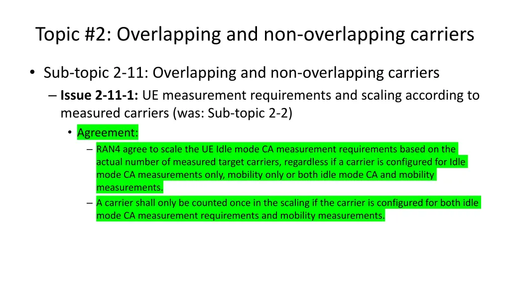 topic 2 overlapping and non overlapping carriers