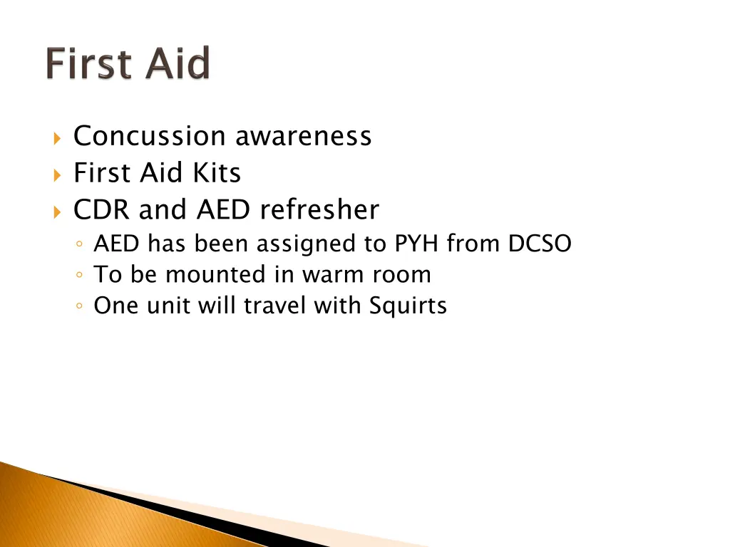 concussion awareness first aid kits