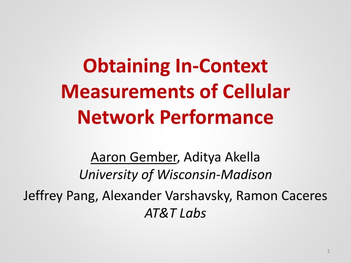 obtaining in context measurements of cellular