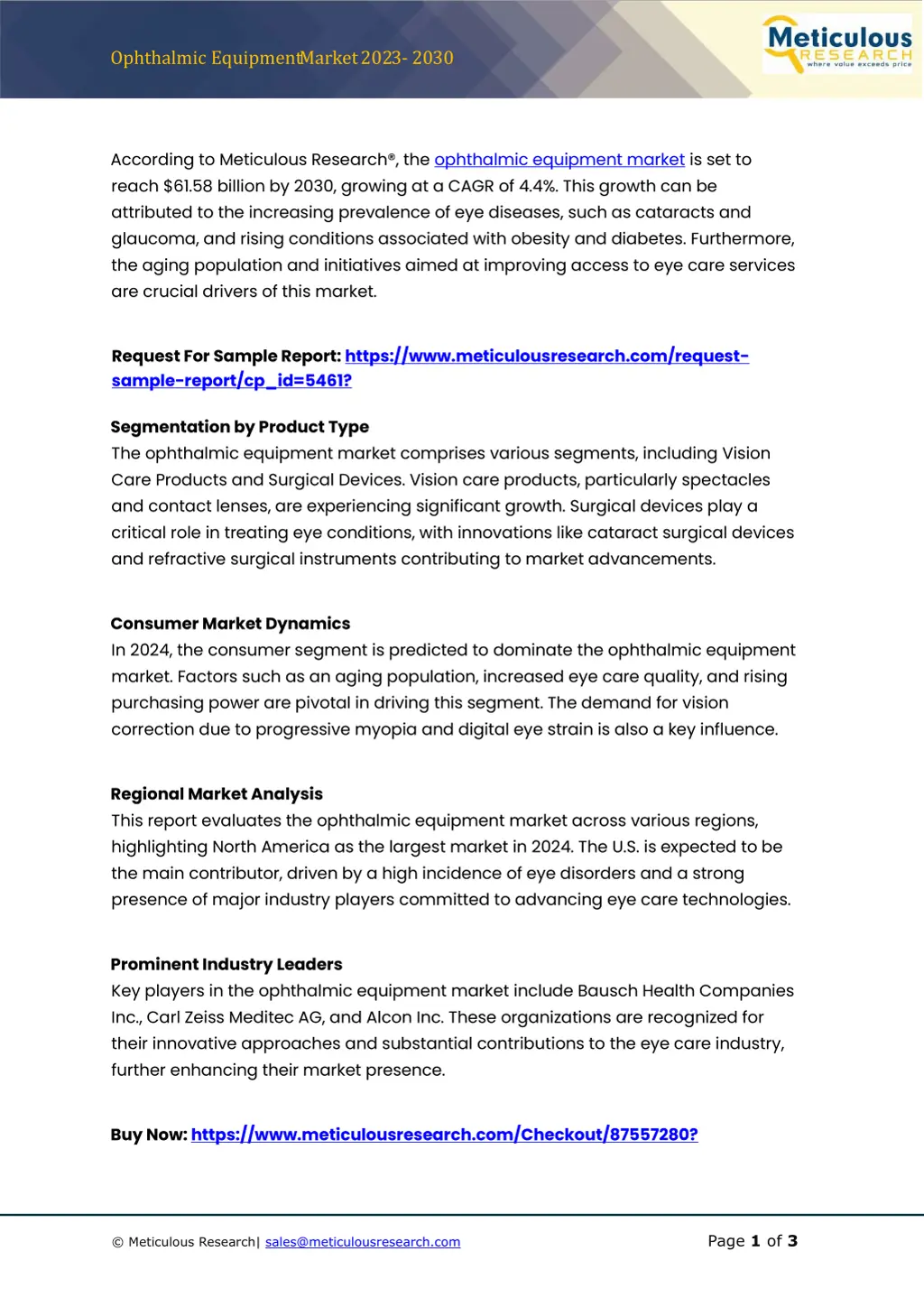 ophthalmic equipment market 202 3 20 30