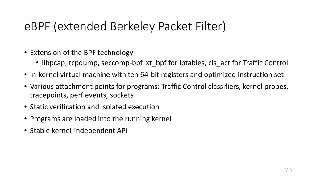 ebpf extended berkeley packet filter