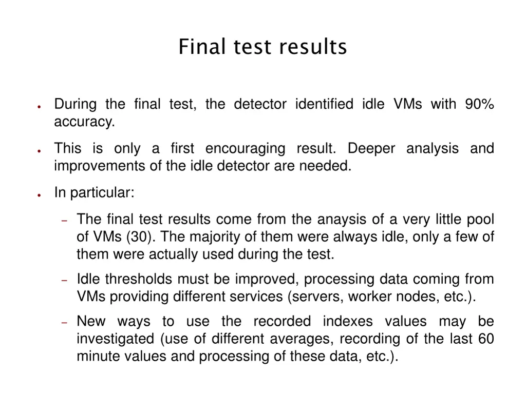 final test results