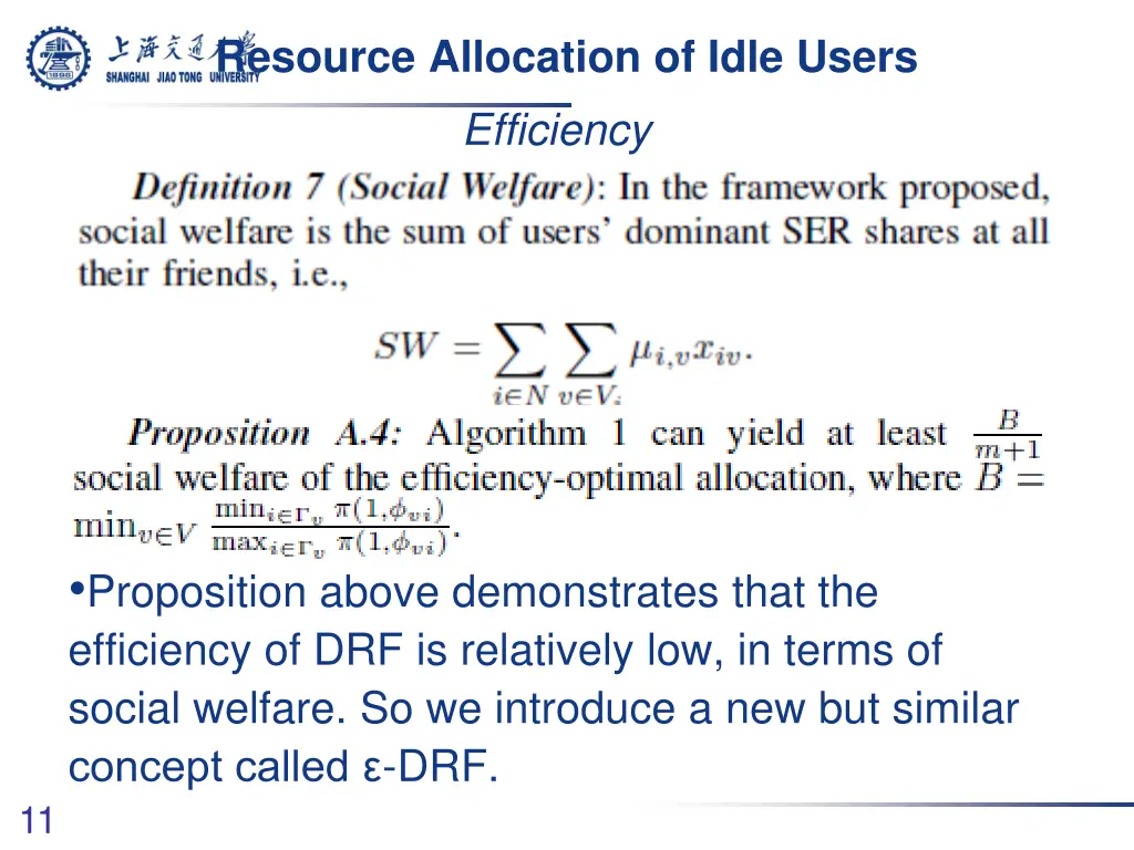 resource allocation of idle users efficiency