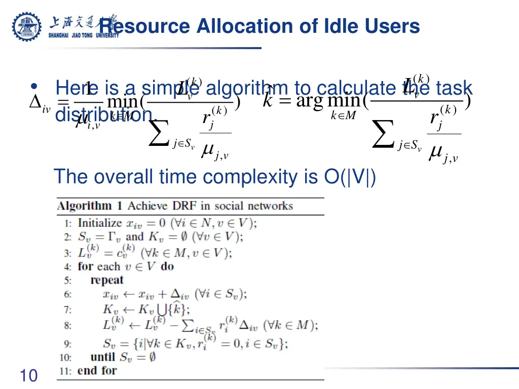 resource allocation of idle users