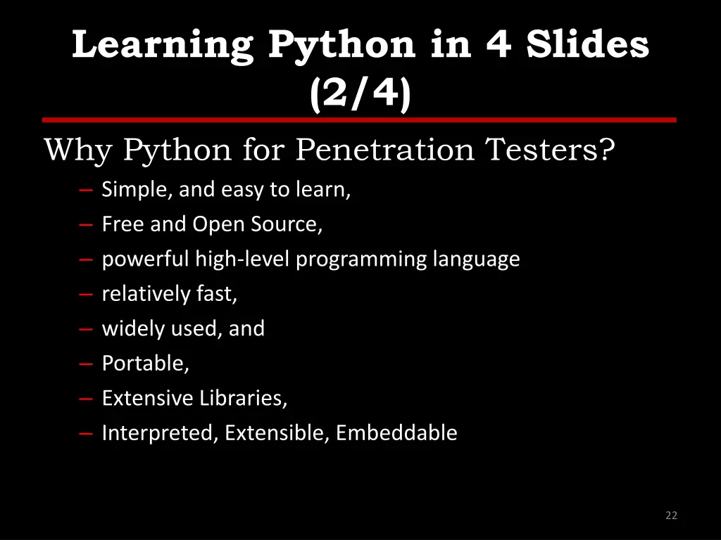 learning python in 4 slides 2 4 why python