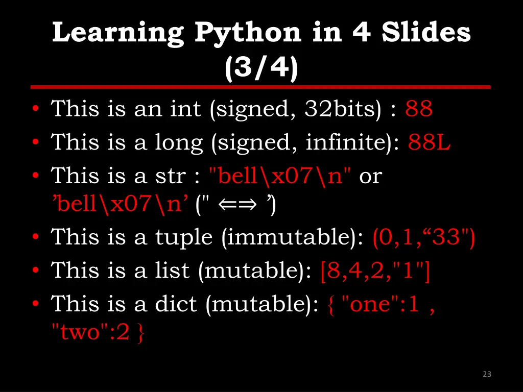 learning python in 4 slides 3 4 this