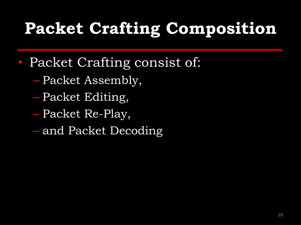 packet crafting composition