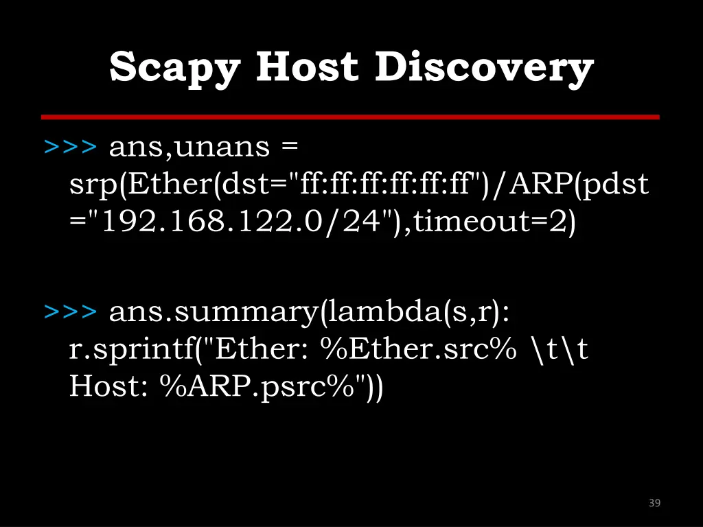 scapy host discovery