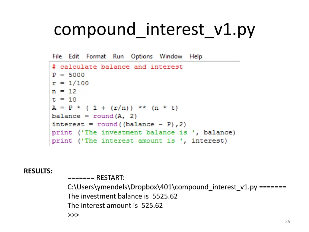 compound interest v1 py