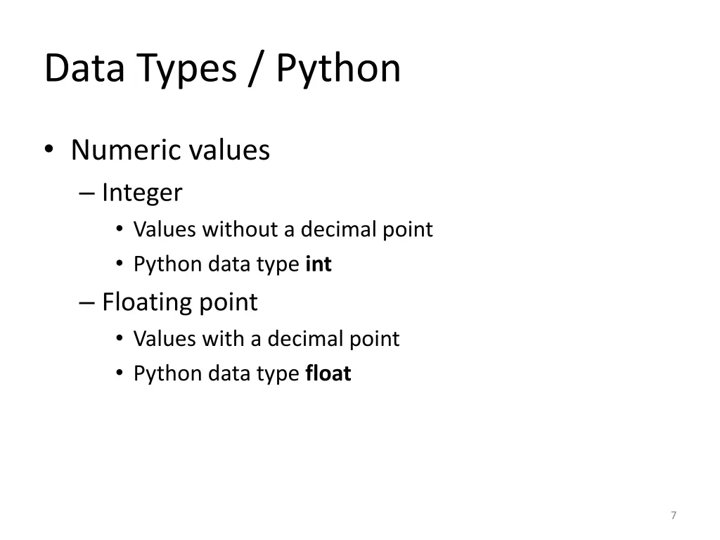 data types python