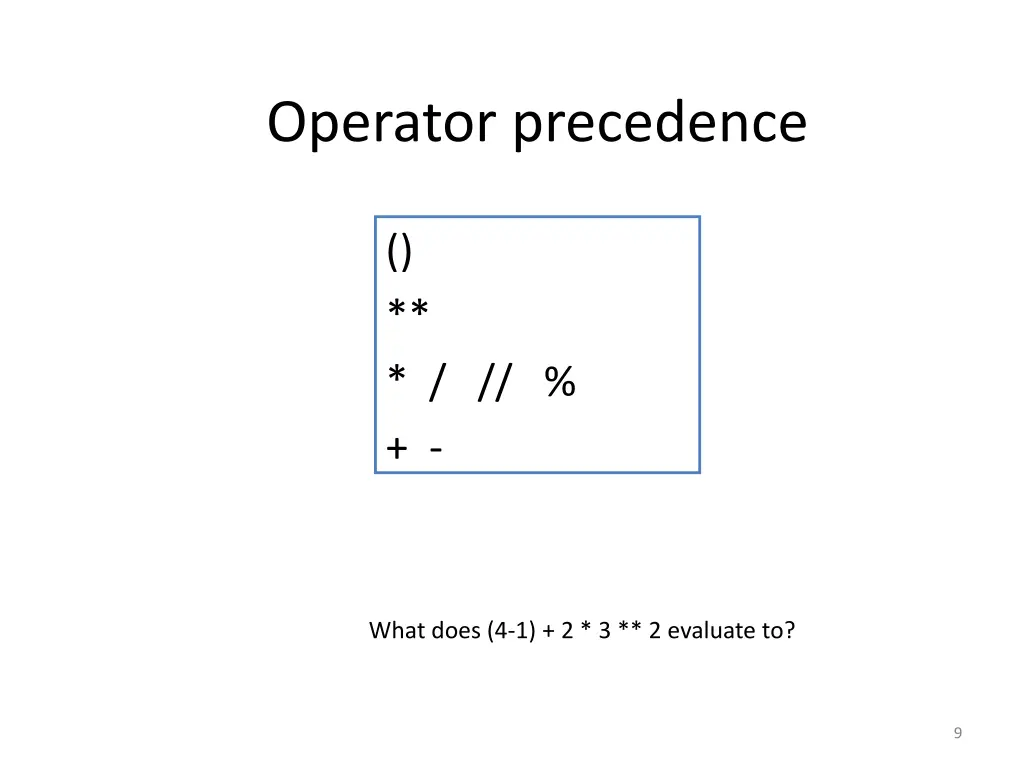 operator precedence