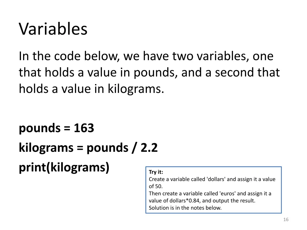 variables 2