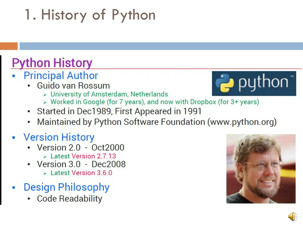 1 history of python