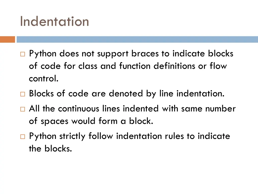 indentation