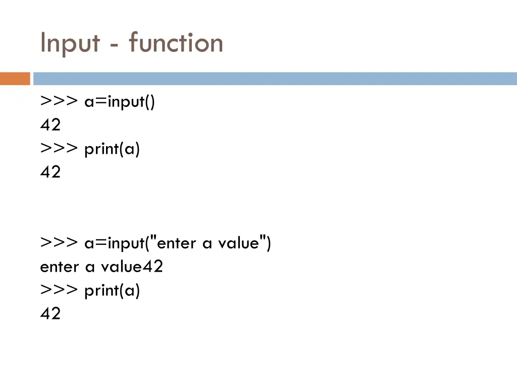 input function 1