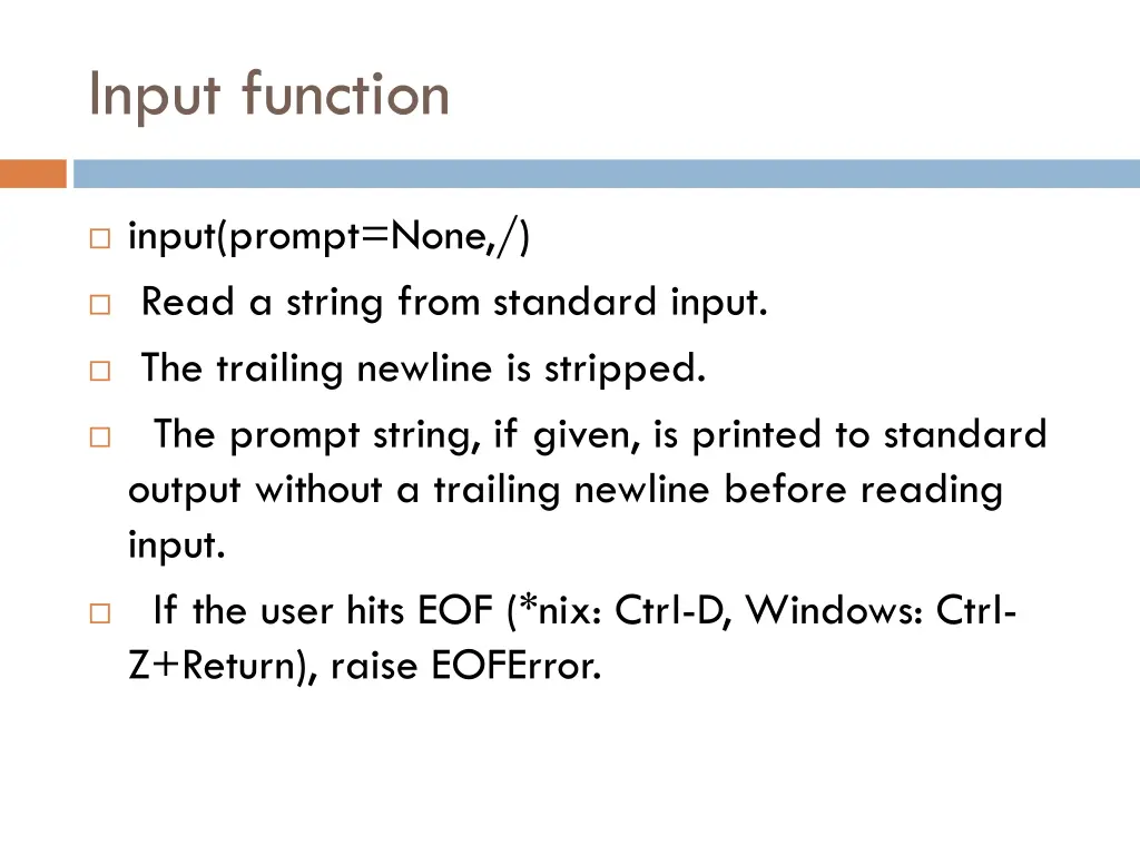 input function