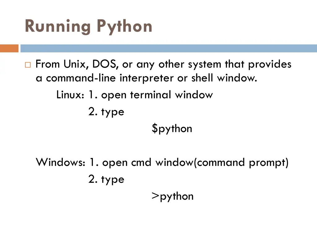 running python