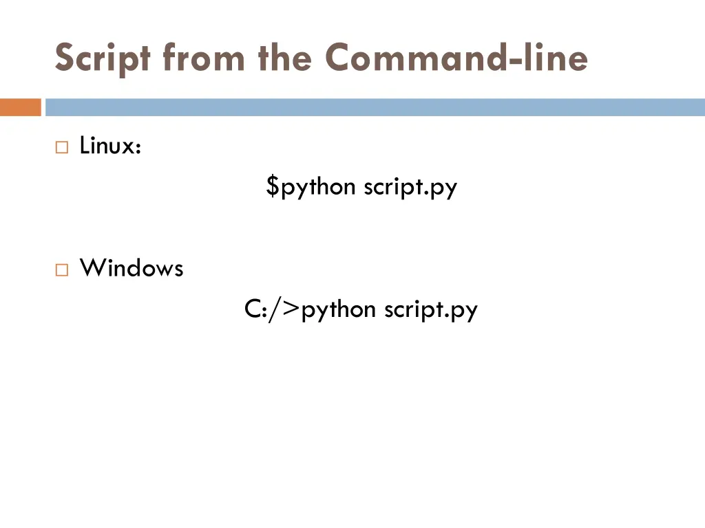 script from the command line