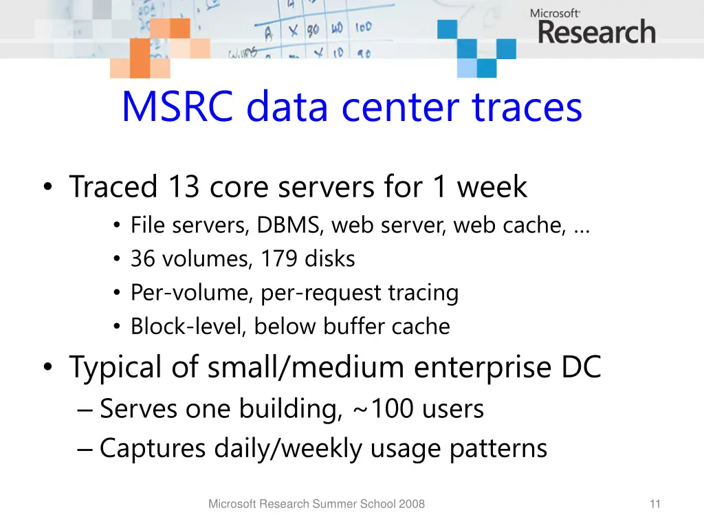 msrc data center traces