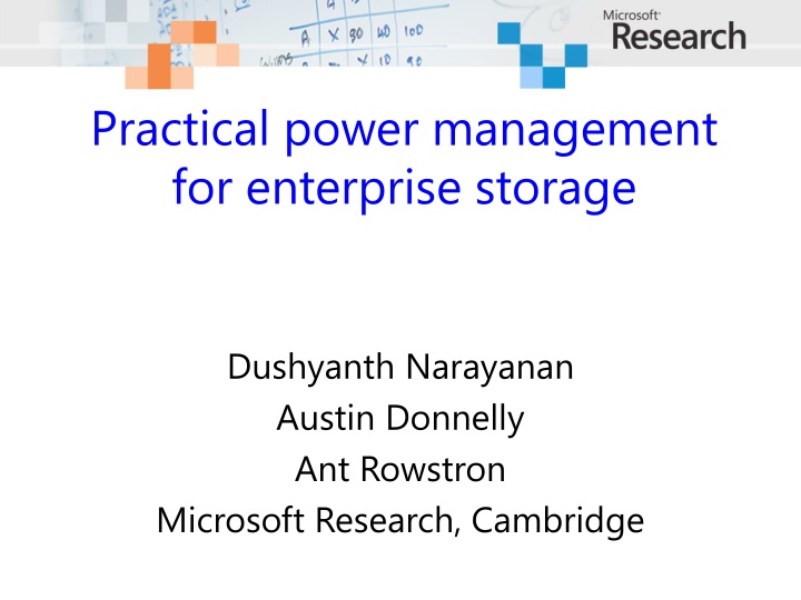 practical power management for enterprise storage