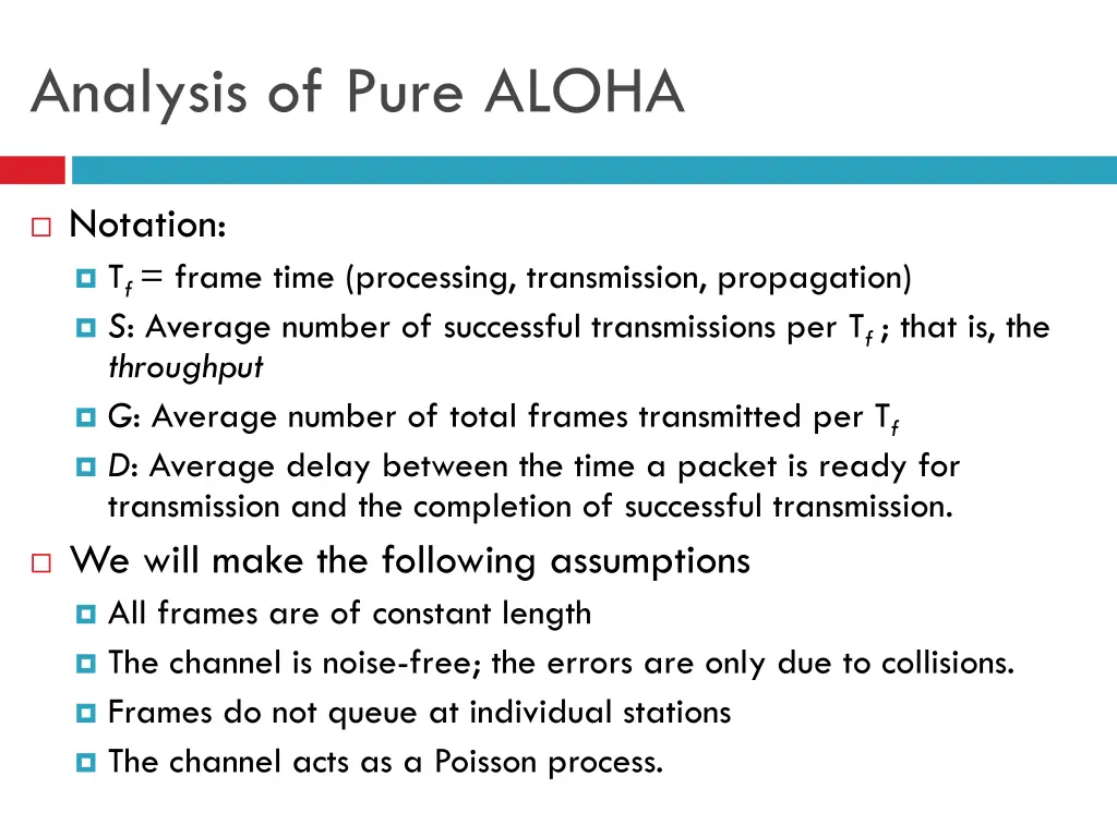 analysis of pure aloha